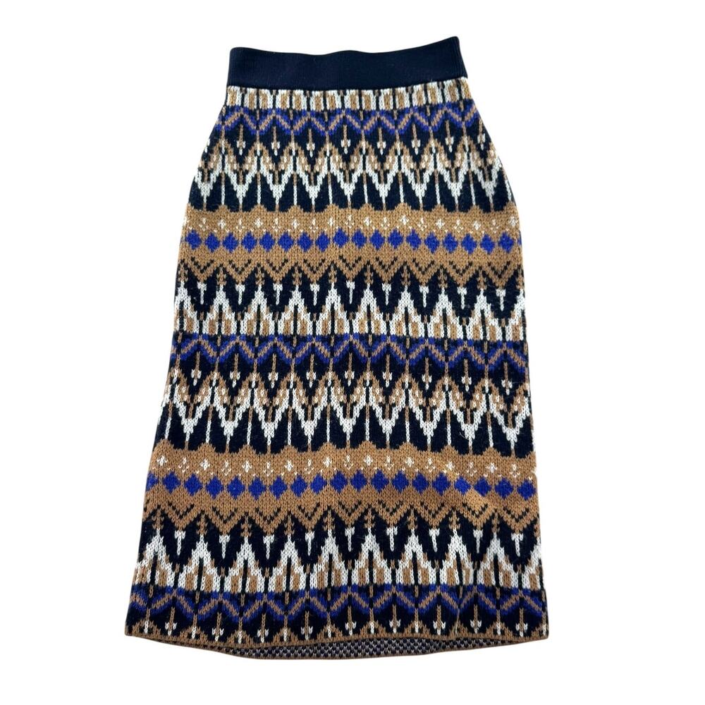 Anthropologie Saoirse Knit Sweater Pencil Skirt XS Geometric Wool Cashmere Blend